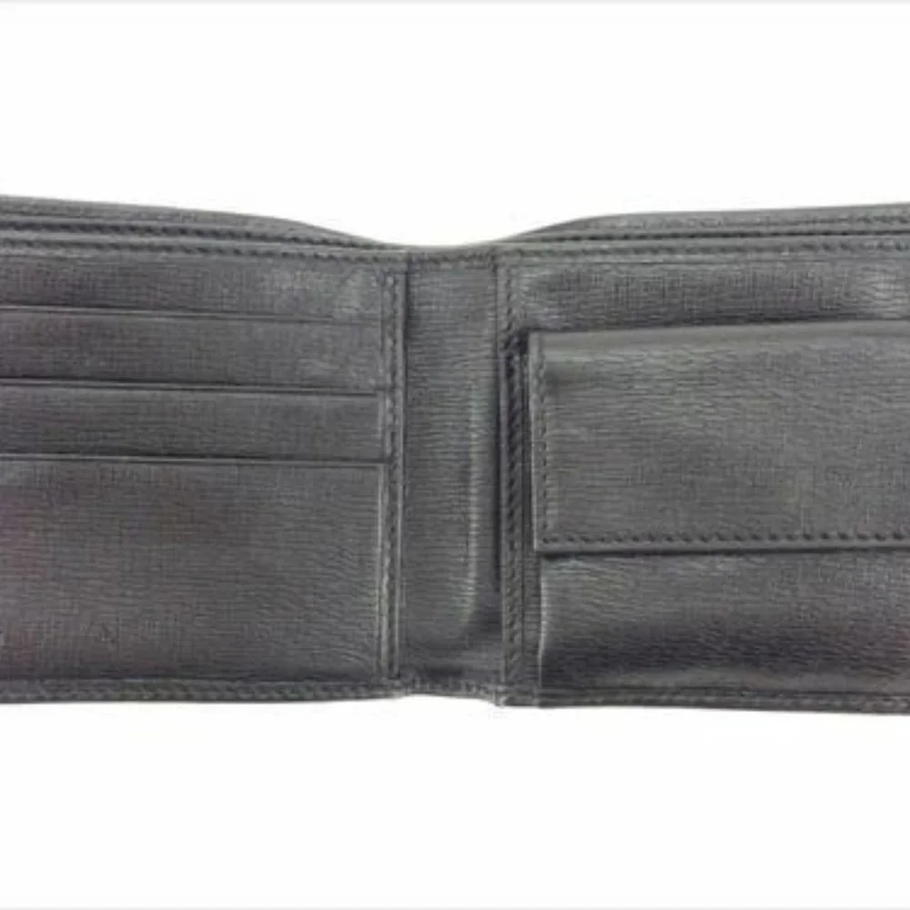 Gucci Wallet Purse Bifold Black leather Woman unisex Authentic Used - Picture 2 of 8